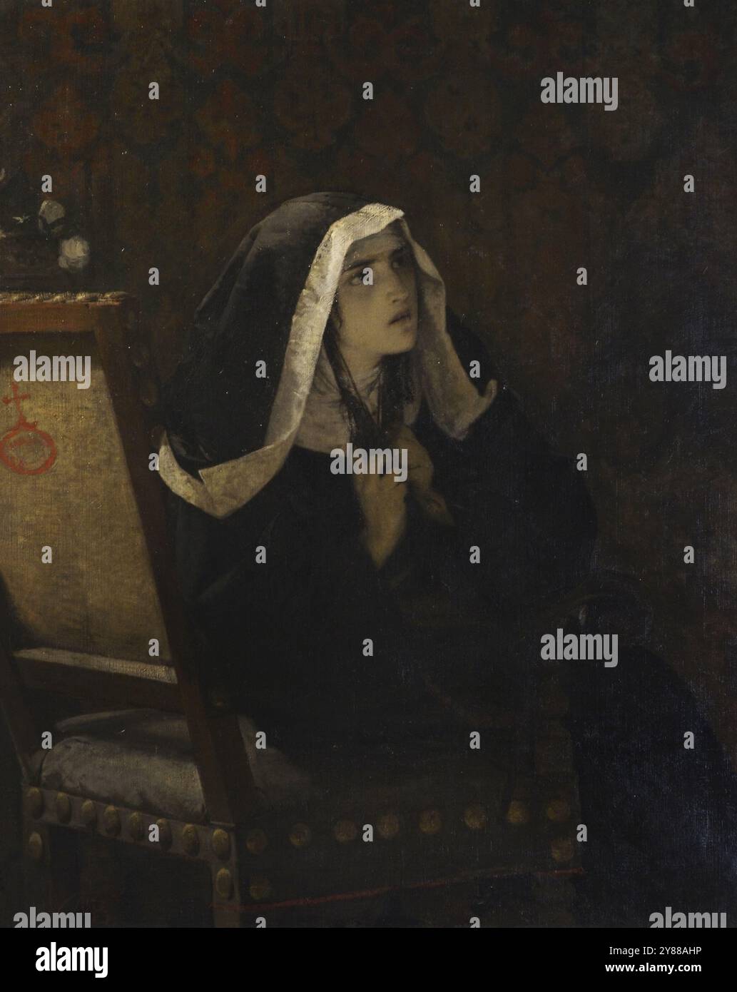 Mosè Bianchi (1840-1904) Peintre et graveur italien. La Dame de Monza, 1865. Huile sur toile, 98 x 130 cm. Galerie d'Art moderne Milan. Italie. Banque D'Images
