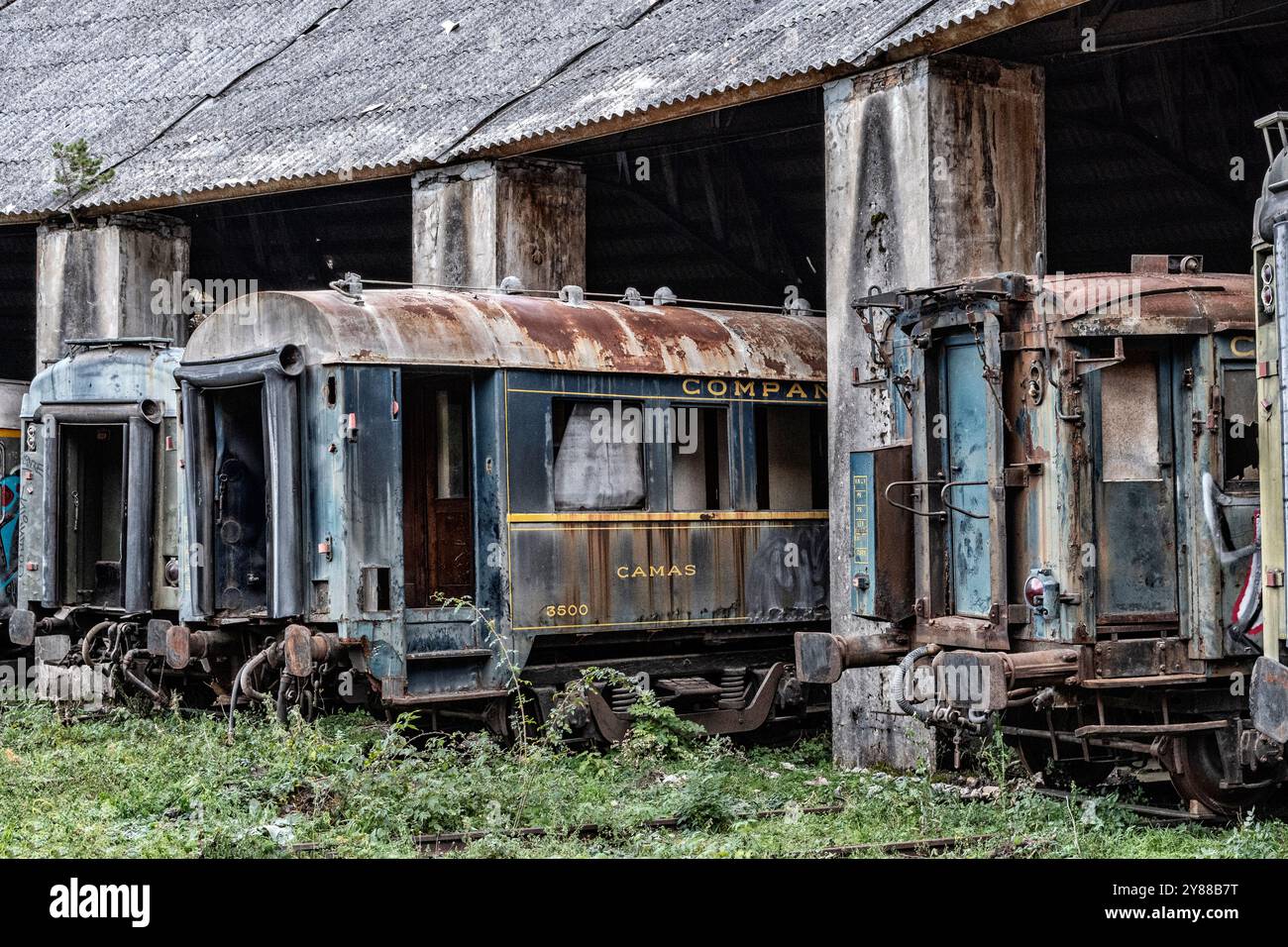 La gare abandonnée de Canfranc, Espagne. Banque D'Images