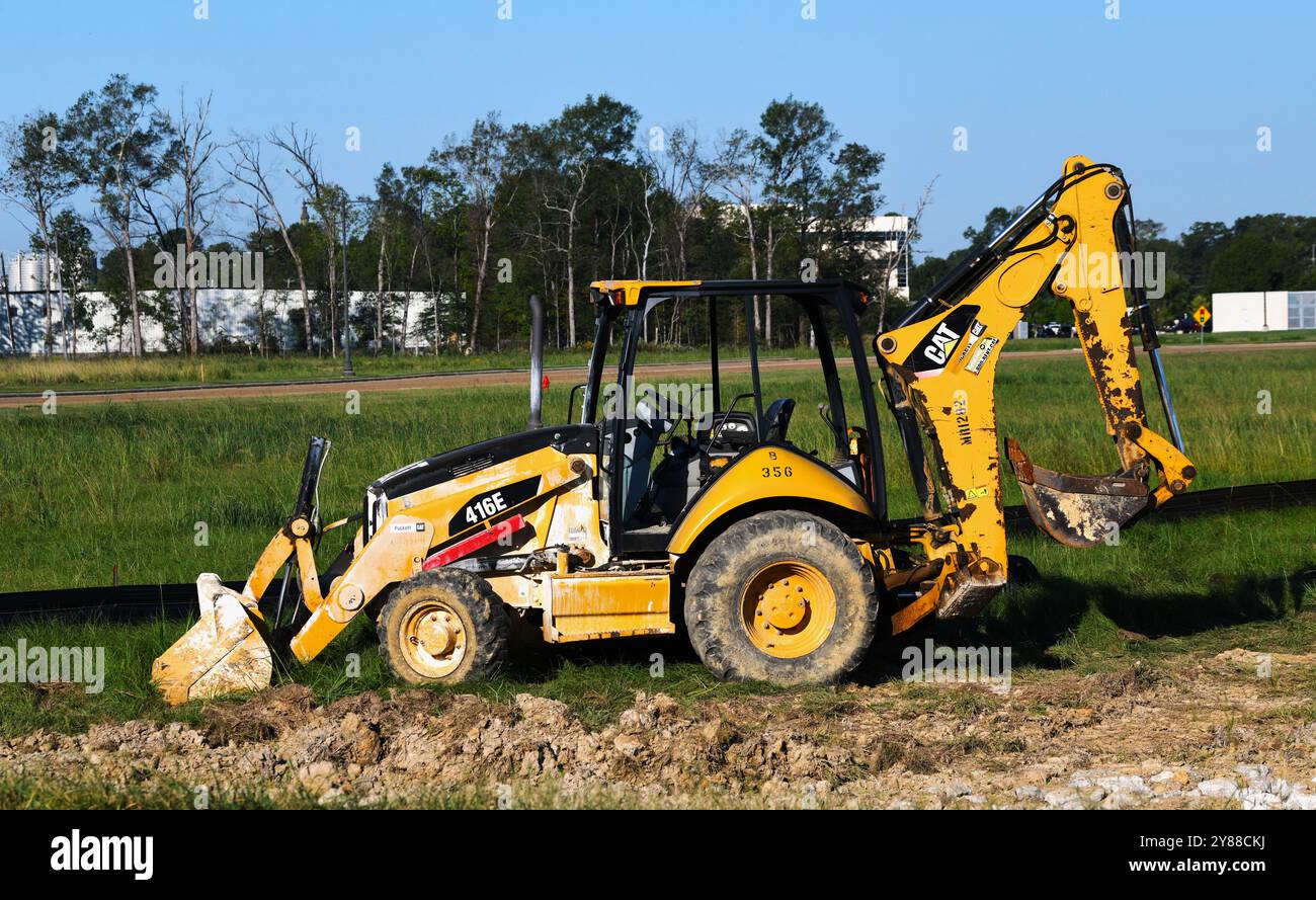 Chargeuse-pelleteuse à pivot central Caterpillar. Banque D'Images