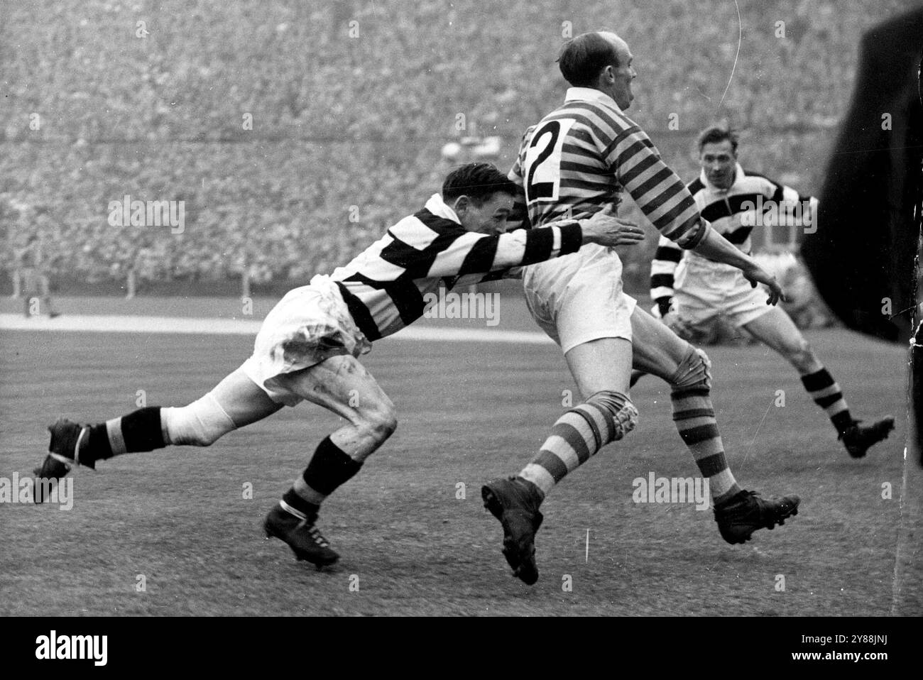 Warrington V Widnes pour la coupe Challenge de la ligue 1950. 2 mai 1952. (Photo de Reuterphoto). Banque D'Images