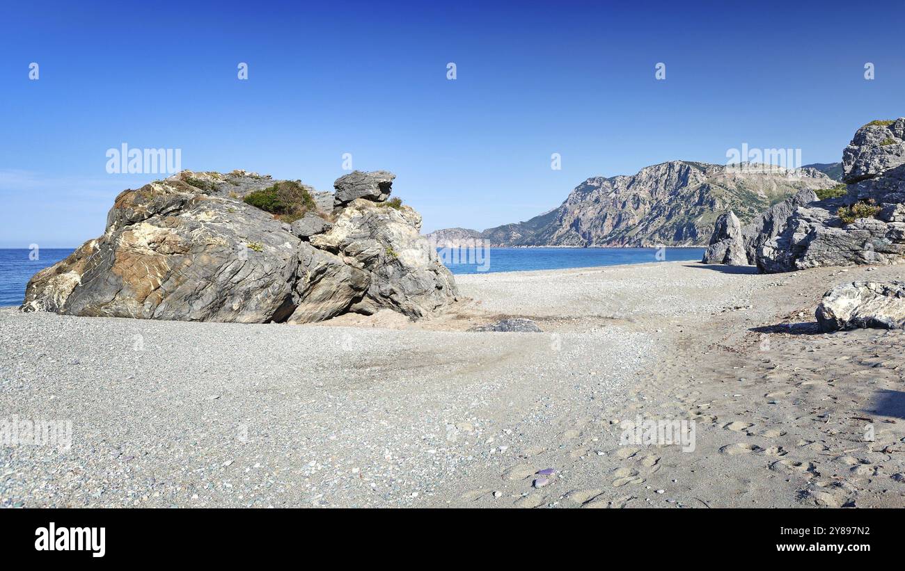 La plage de Chiliadou dans l'île d'Evia, Grèce, Europe Banque D'Images