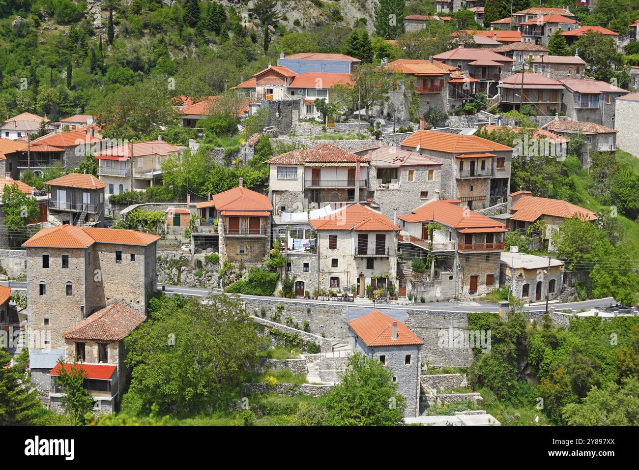 Stemnitsa est un village de montagne en Arcadie, Péloponnèse, Grèce, Europe Banque D'Images