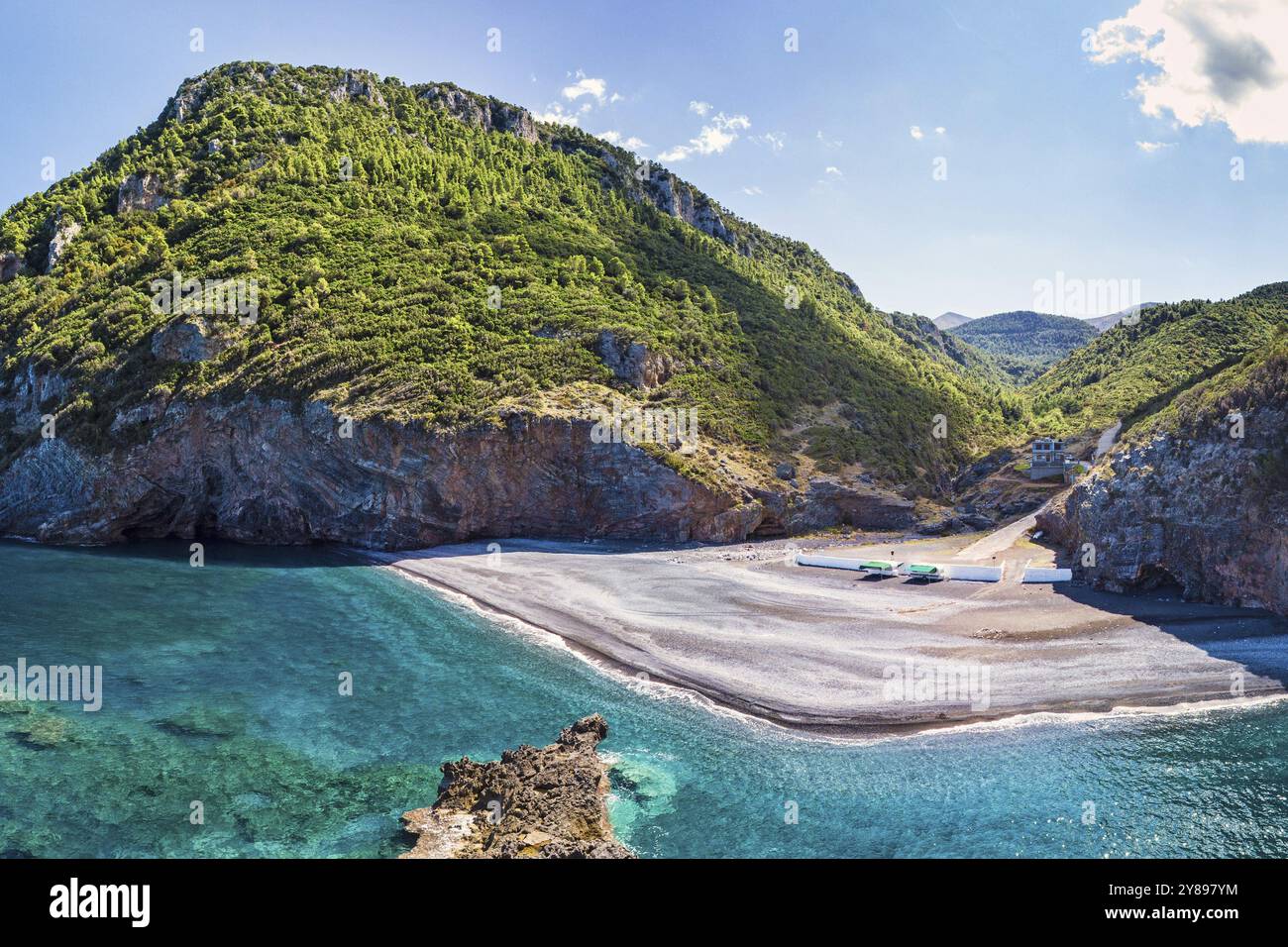 La plage Petali dans l'île d'Evia, Grèce, Europe Banque D'Images