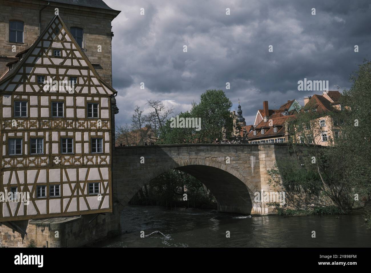 Vue de l'ancien hôtel de ville de Bamberg en Bavière, Allemagne, Europe Banque D'Images