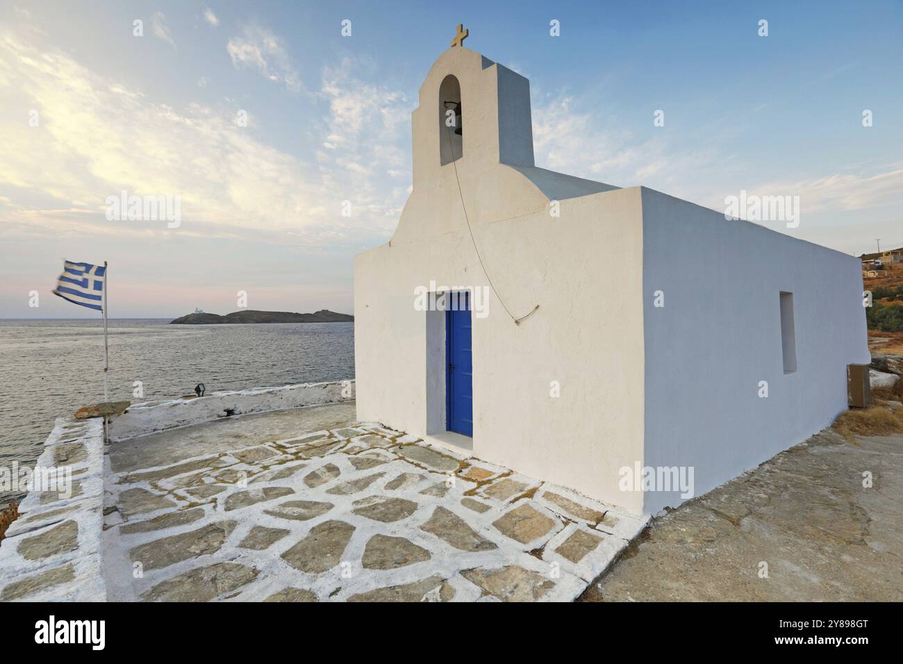 Agios Georgios au port de Korissia sur l'île de Kea, Grèce, Europe Banque D'Images