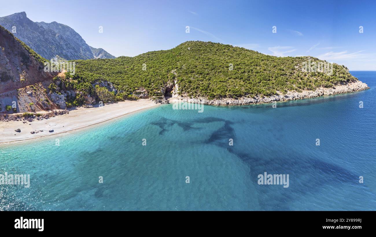 La plage Tsilaros dans l'île d'Evia, Grèce, Europe Banque D'Images