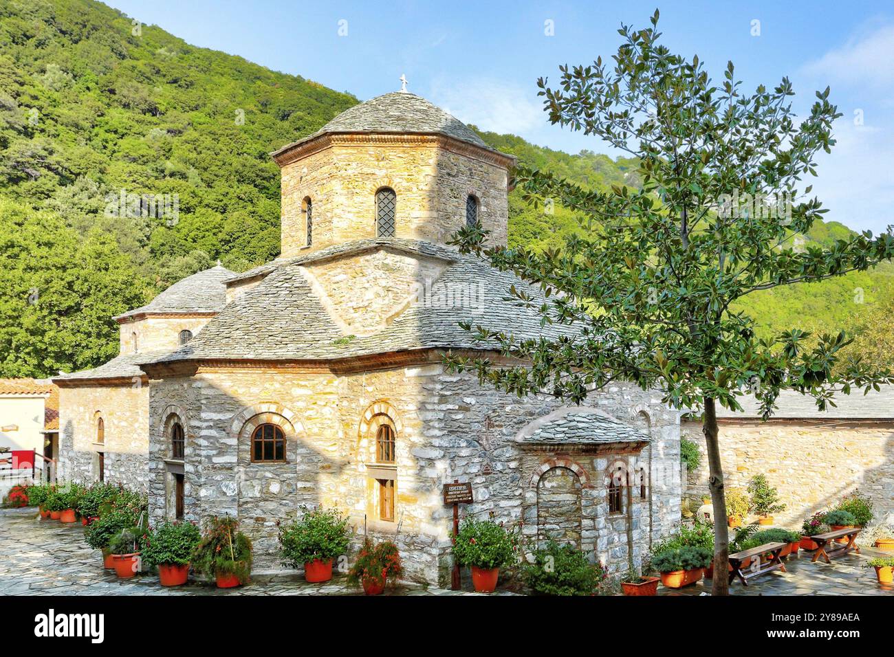 Le monastère d'Evagelistria sur l'île de Skiathos, Grèce, Europe Banque D'Images