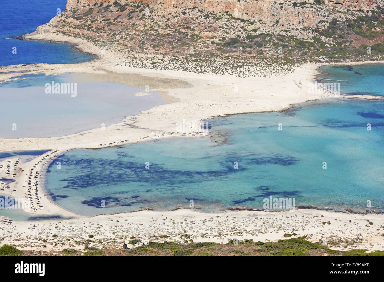 La lagune de Balos avec Cap Tigani en Crète, Grèce, Europe Banque D'Images