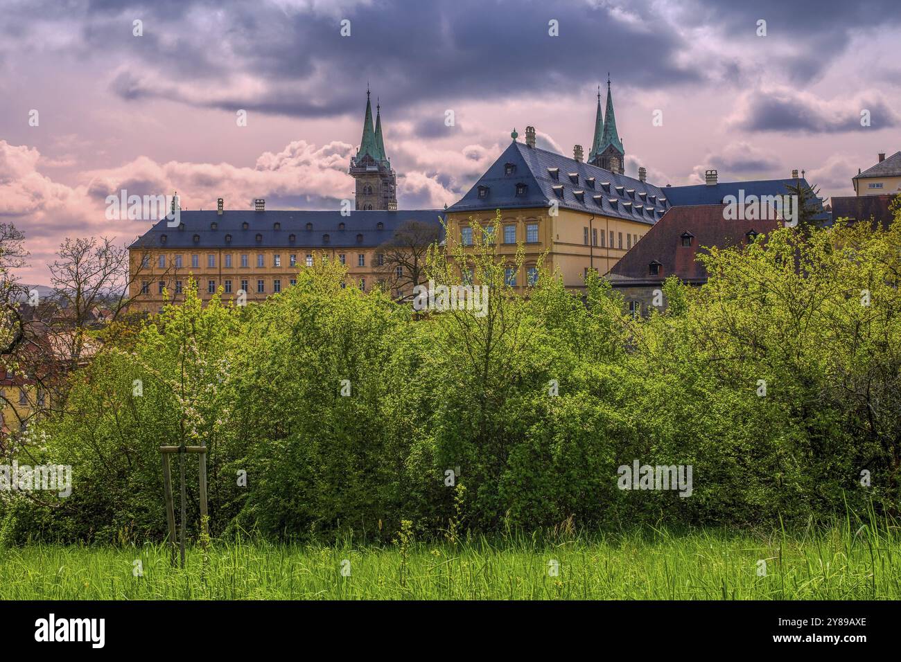 Vue de la nouvelle résidence à Bamberg en Bavière, Allemagne, Europe Banque D'Images