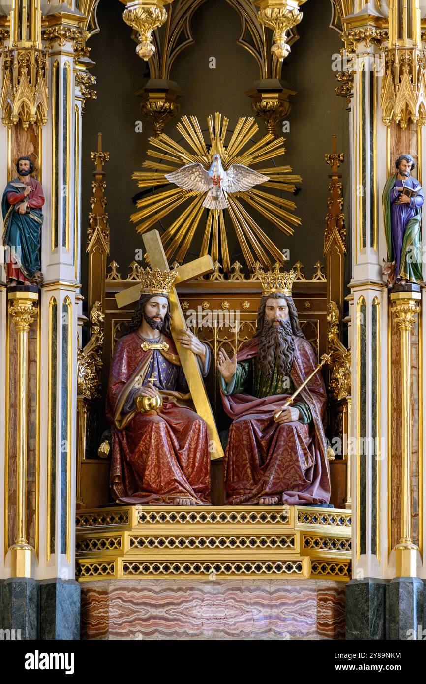 Sainte Trinité – le Père, le fils et le Saint-esprit à Kościół Świętej Trójcy [Église de la Sainte Trinité] à Kraków [Cracovie], Pologne. Banque D'Images