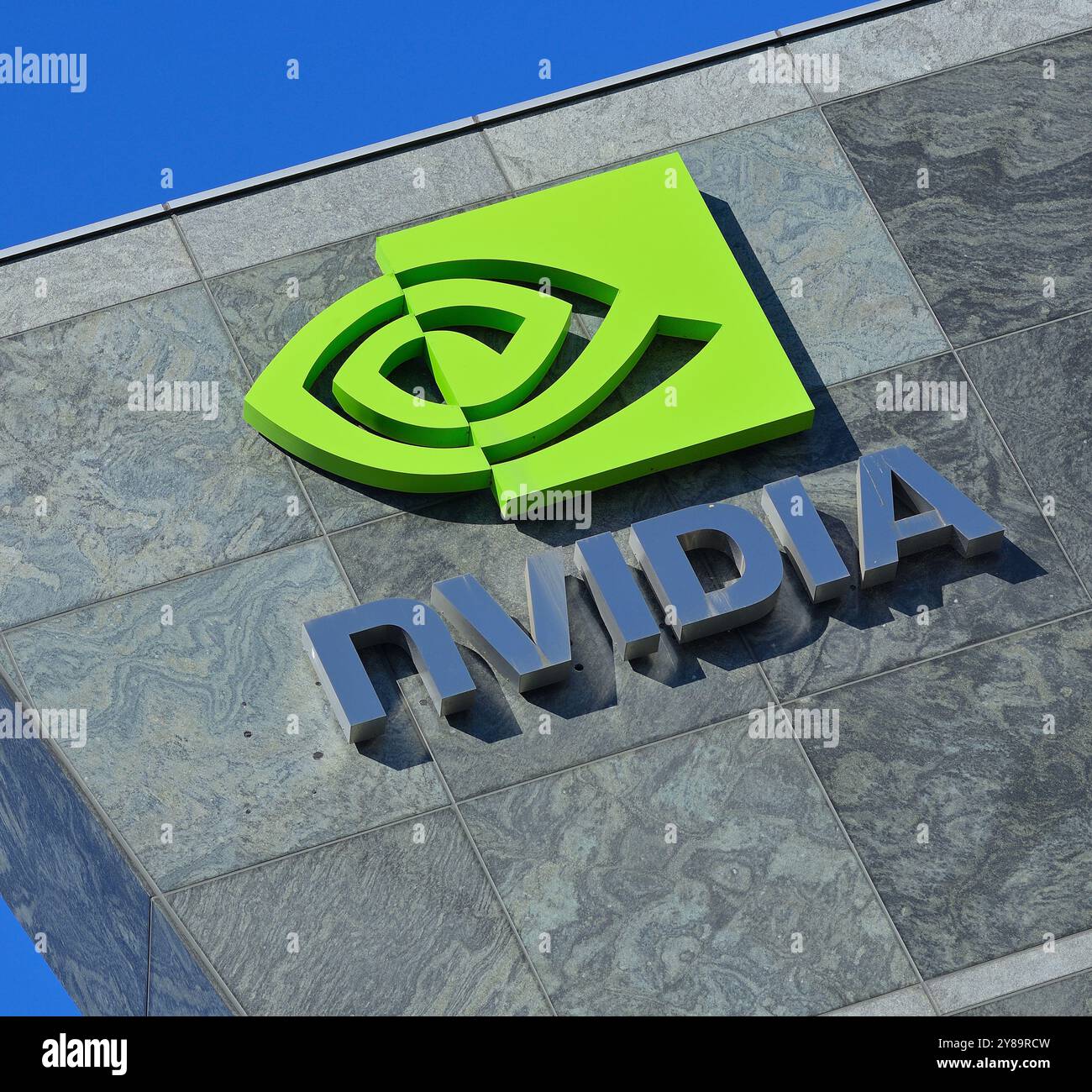 Le siège social original de Nvidia Corporation à Silicon Valley, Santa Clara CA Banque D'Images