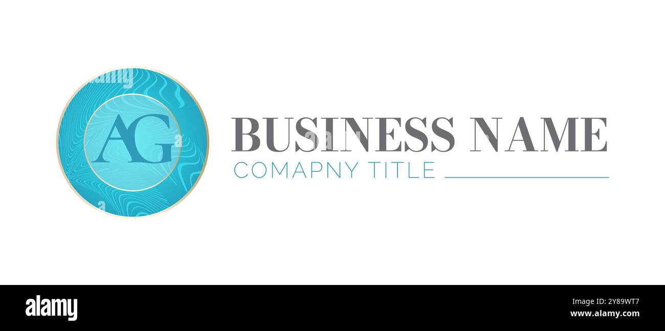 AG lettre initiale Turquoise féminin logo d'entreprise Illustration de Vecteur