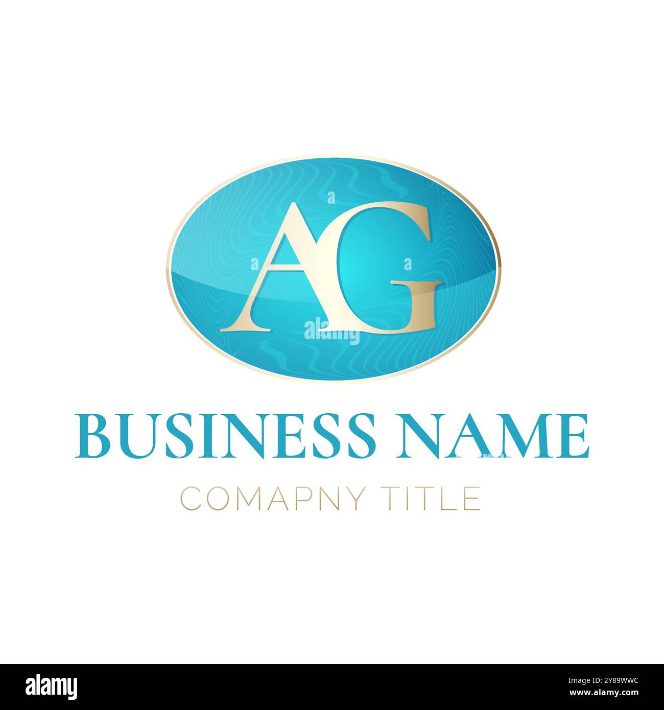 AG lettre initiale Turquoise Business logo symbole Illustration de Vecteur