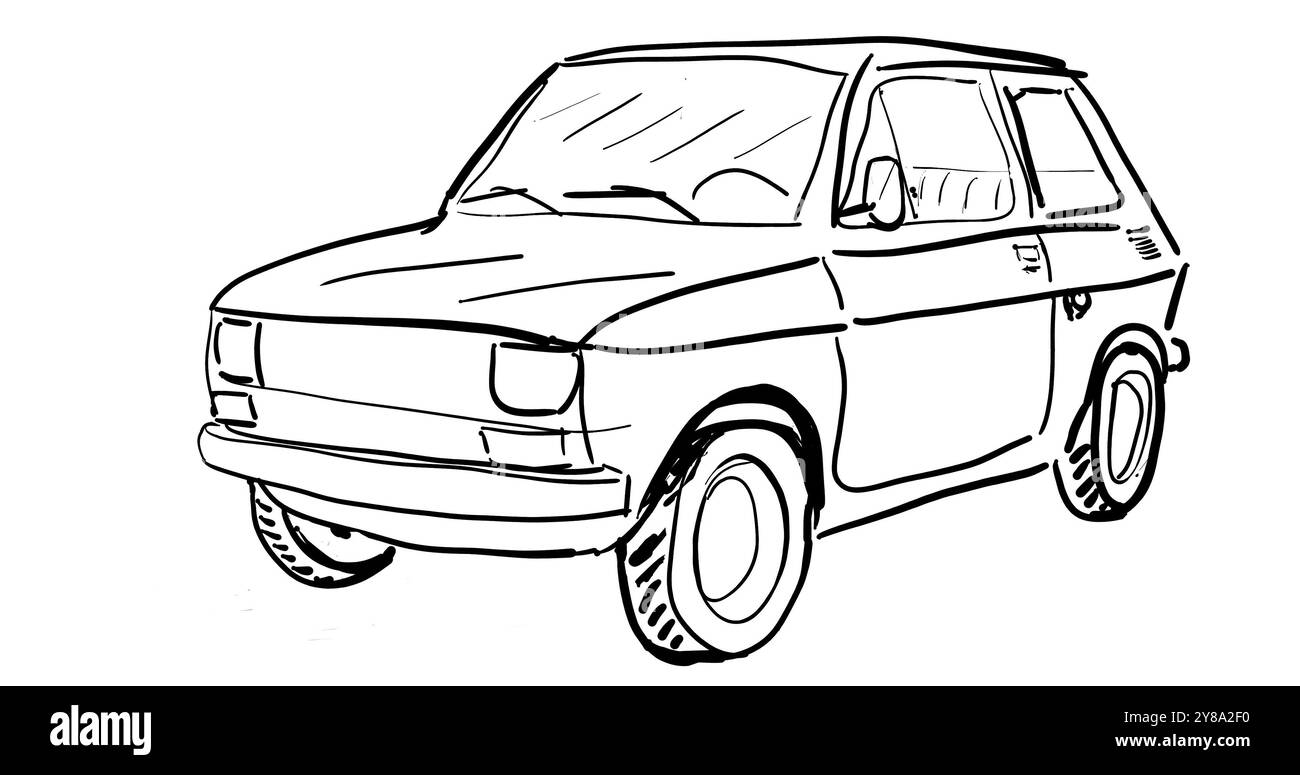 Dessin de vieille voiture Banque D'Images