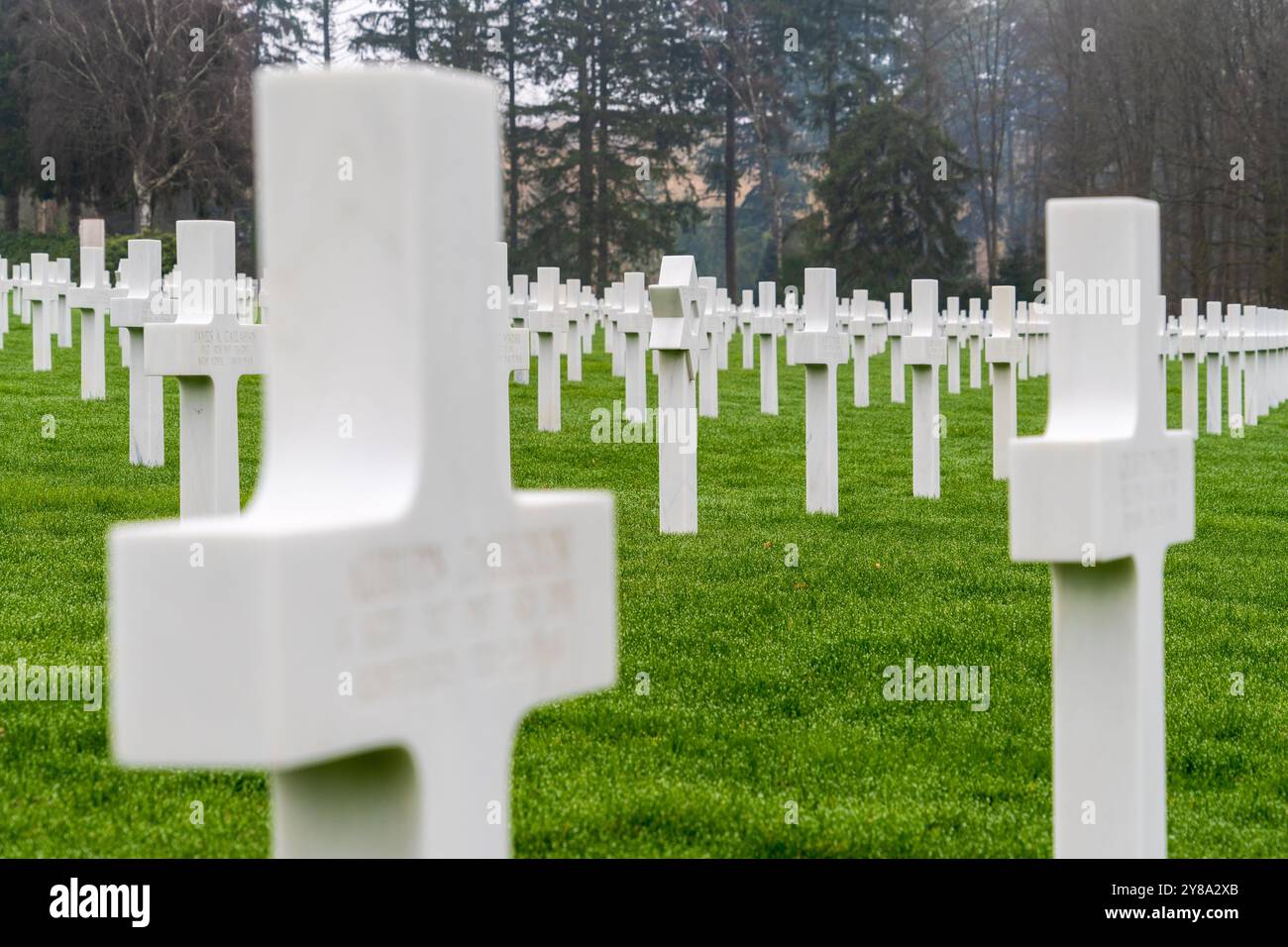 Cimetière américain du Luxembourg, cimetière militaire de Luxembourg, Luxembourg, cimetière militaire américain de la seconde Guerre mondiale Banque D'Images