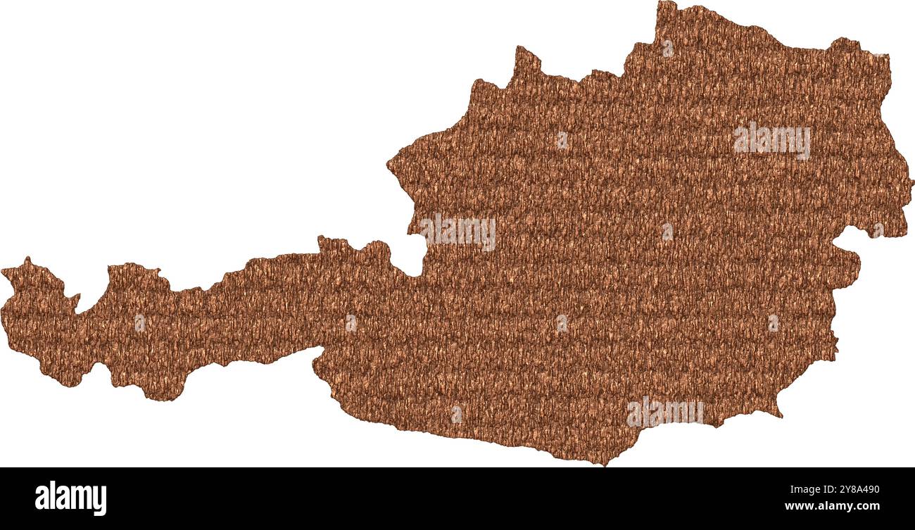 Carte texturée en bois de l'Autriche, design naturel et rustique Illustration de Vecteur