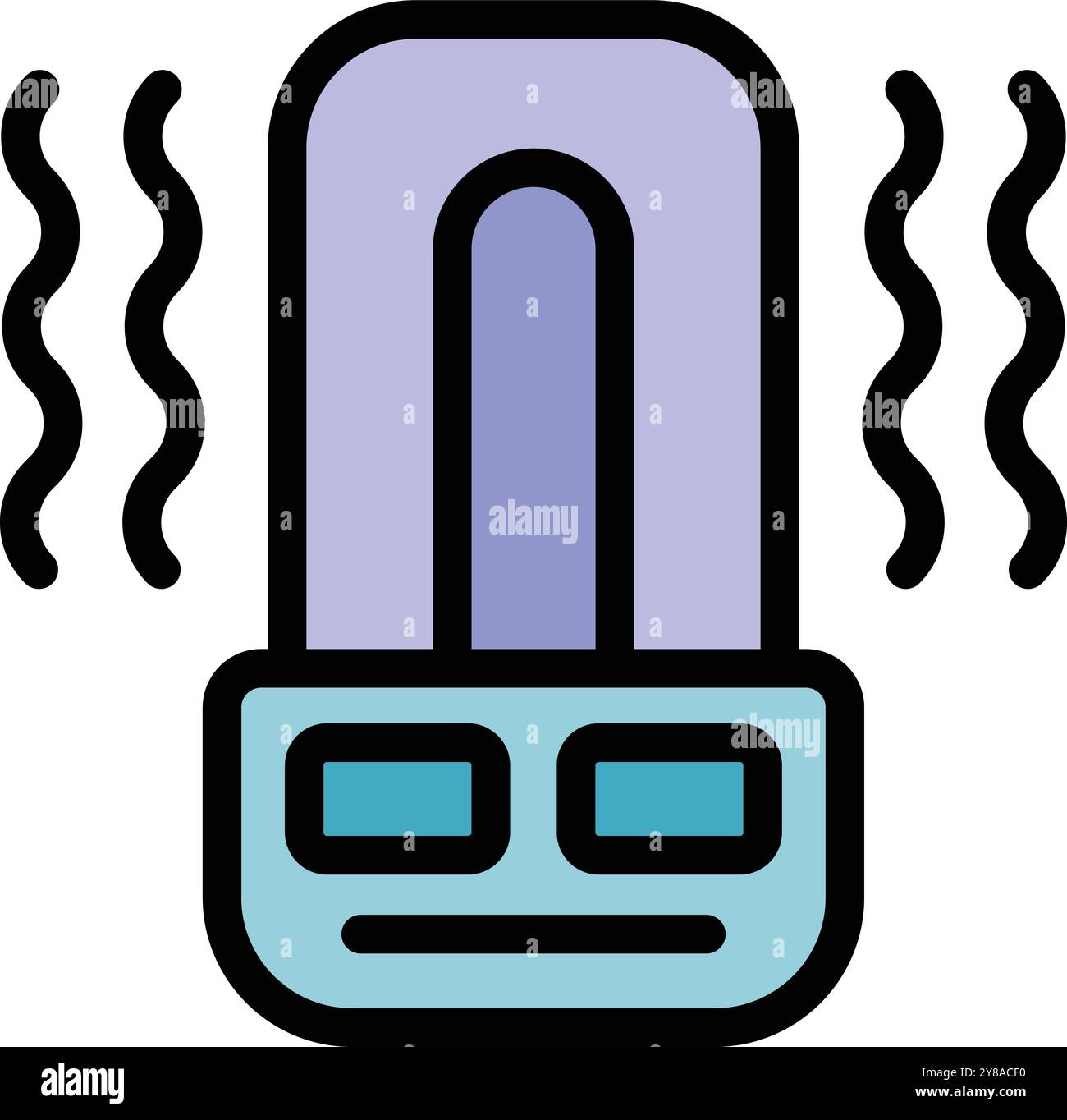 Chauffage électrique réchauffe la pièce, ce qui la rend confortable et confortable Illustration de Vecteur