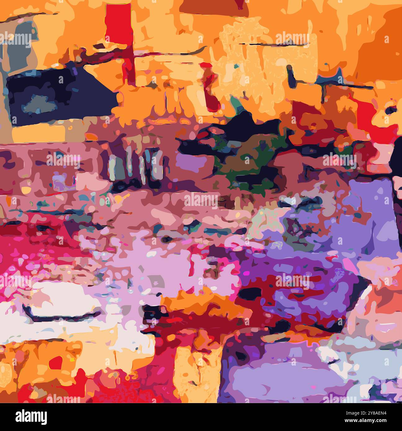 Illustration vectorielle Résumé réseau conception complexe Collage Splash plusieurs couleurs peinture moderne Illustration de Vecteur