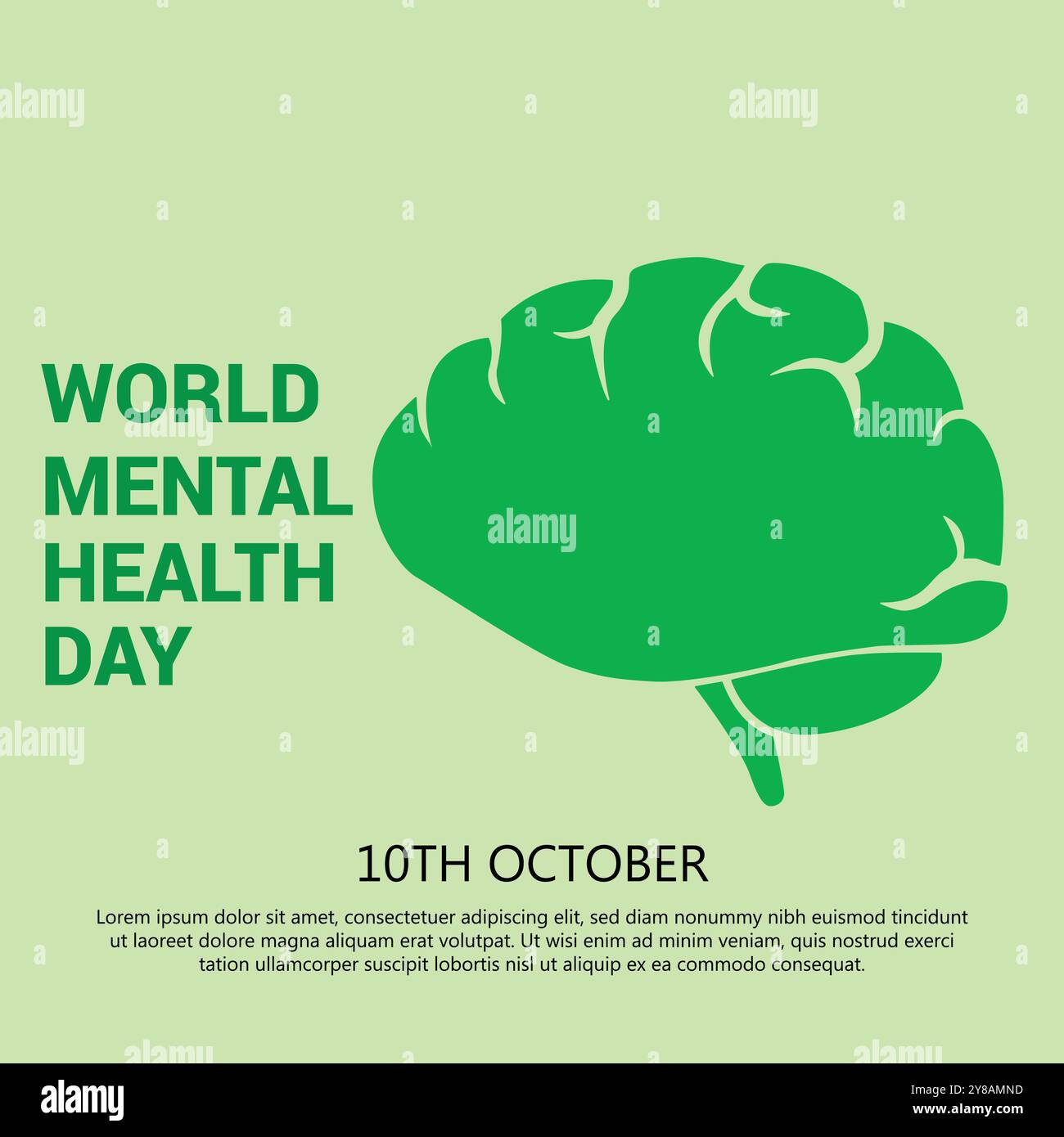 Journée mondiale de la santé mentale 10 octobre Illustration de Vecteur