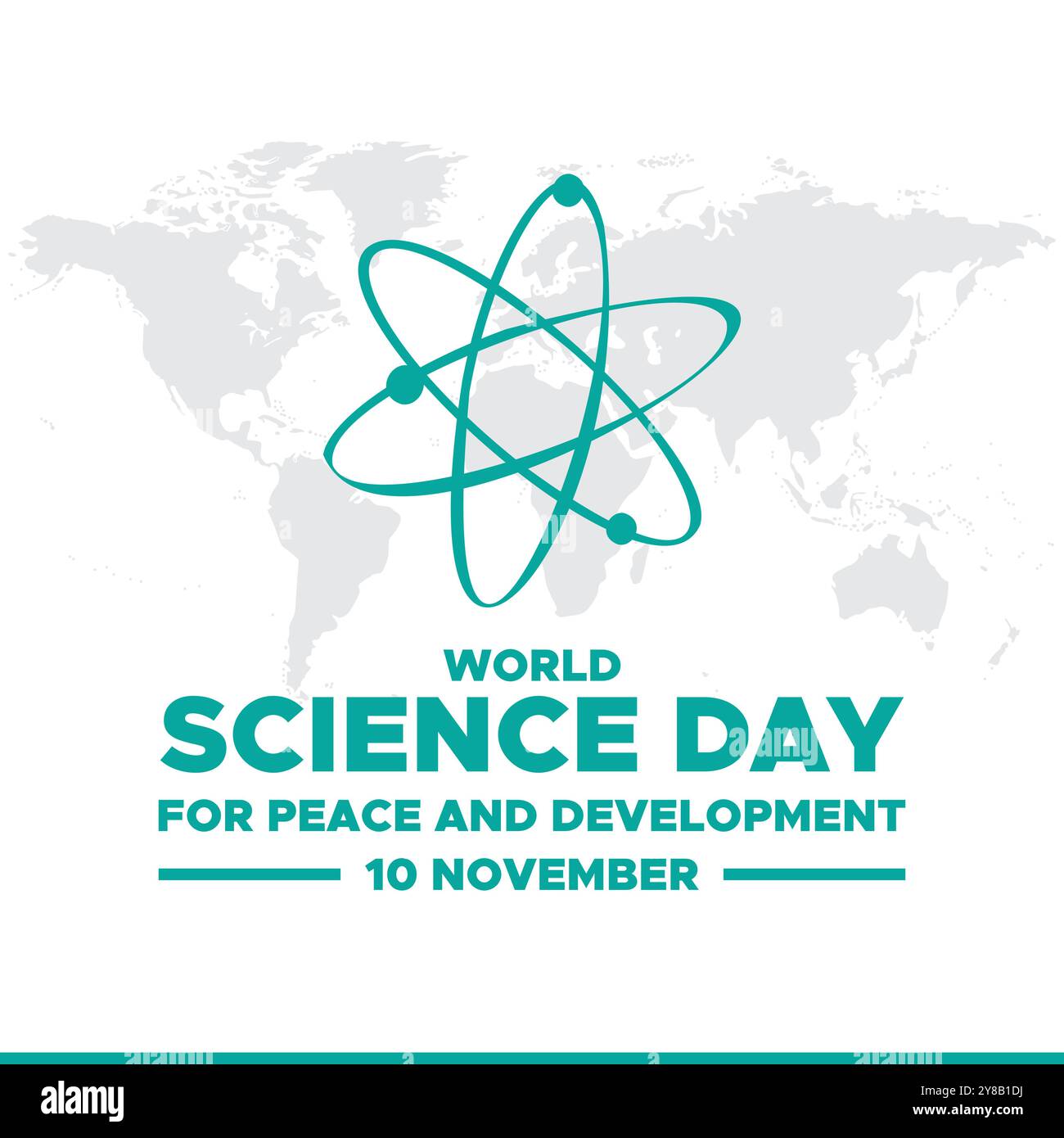 Journée mondiale de la science pour la paix et le développement, 10 novembre, Vector Graphic Journée mondiale de la science pour la paix et le développement, carte de voeux, Illustration de Vecteur