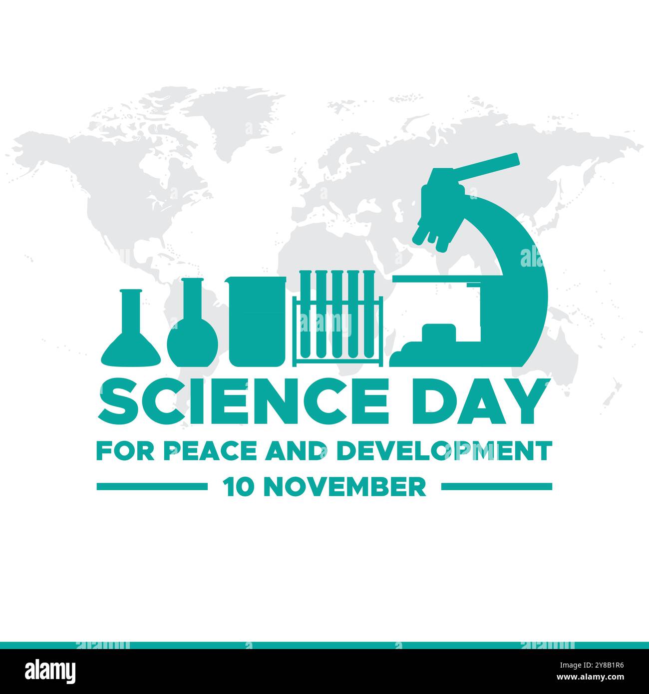 Journée mondiale de la science pour la paix et le développement, 10 novembre, Vector Graphic Journée mondiale de la science pour la paix et le développement, carte de voeux, Illustration de Vecteur