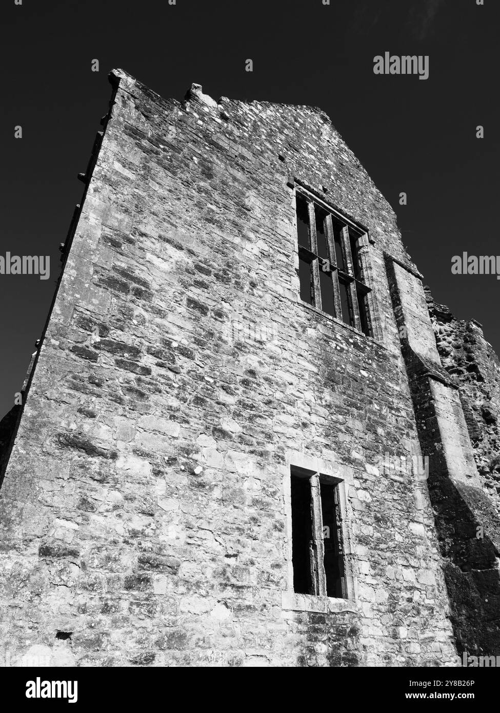 B&W, Netley Abbey, Ruinée Abbey, Netley, Southampton, Hampshire, Angleterre, Royaume-Uni, GB. Banque D'Images