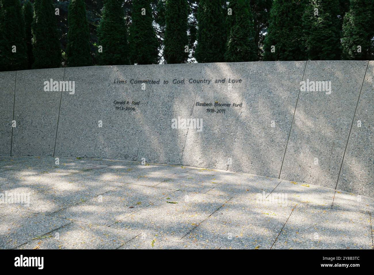 Tombe de l'ancien président Gerald Ford et de la première dame Betty Ford à Grand Rapids, Michigan Banque D'Images