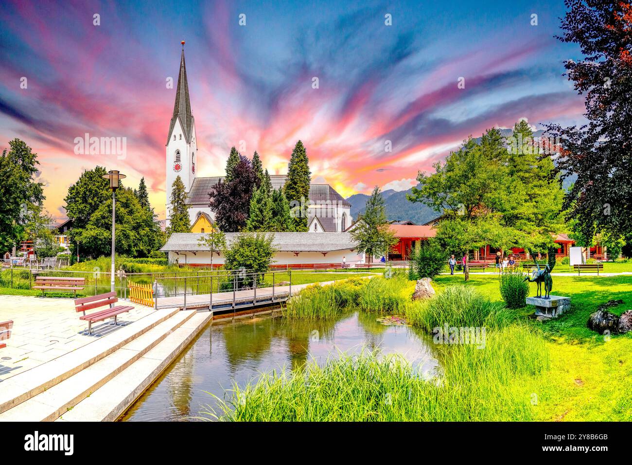 Vieille ville d'Oberstdorf, Allemagne Banque D'Images