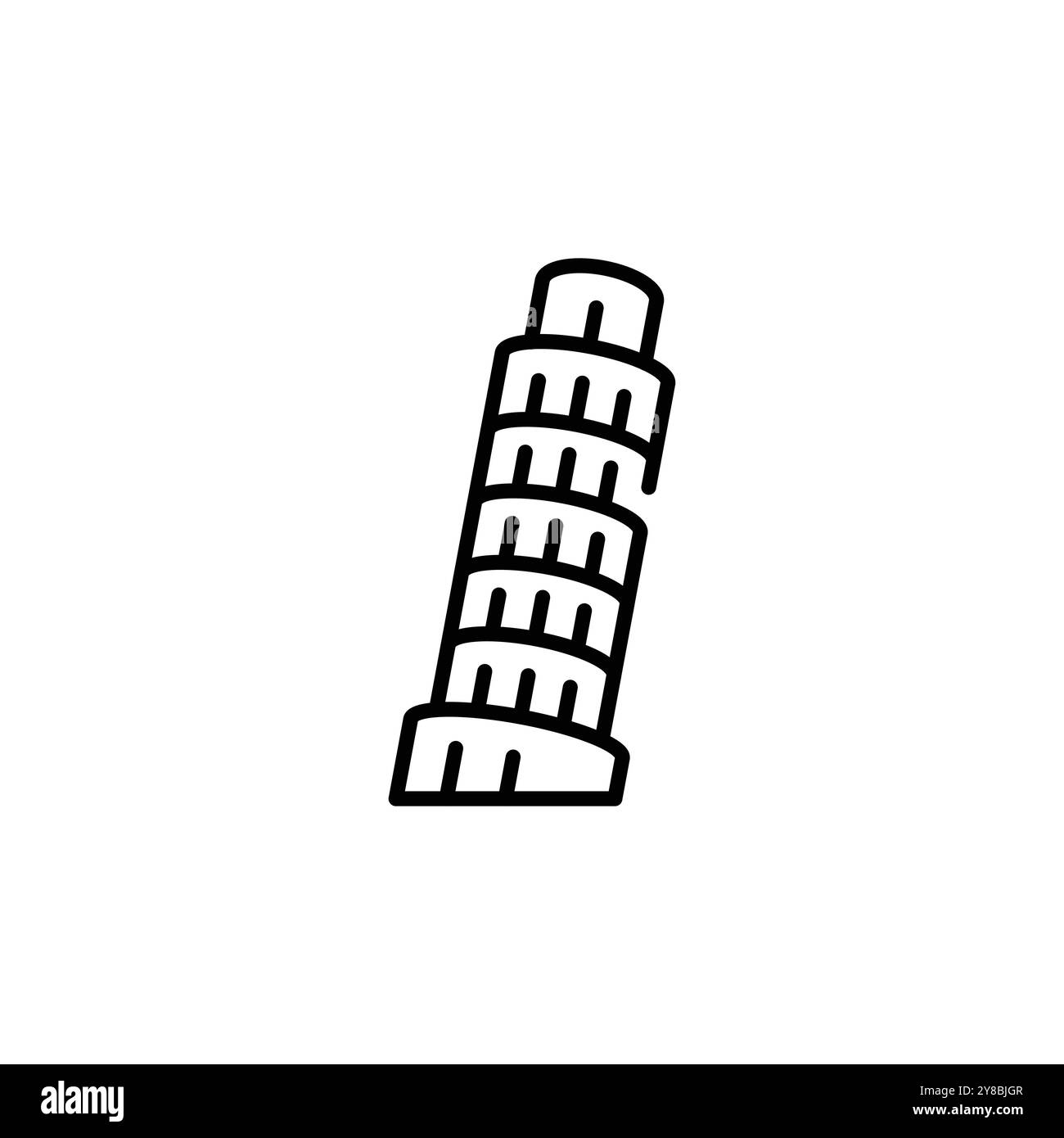 Icône de la Tour penchée de Pise Illustration de Vecteur