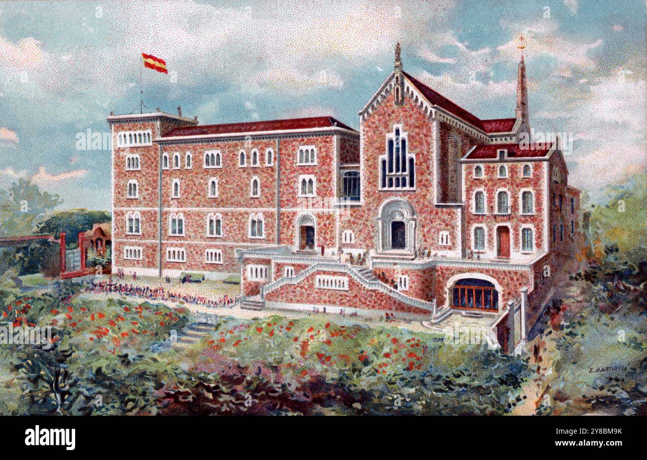 España. Catalunya. Barcelone. Tarjeta postal. Santuario de San José de la Montaña. años 1910. Banque D'Images