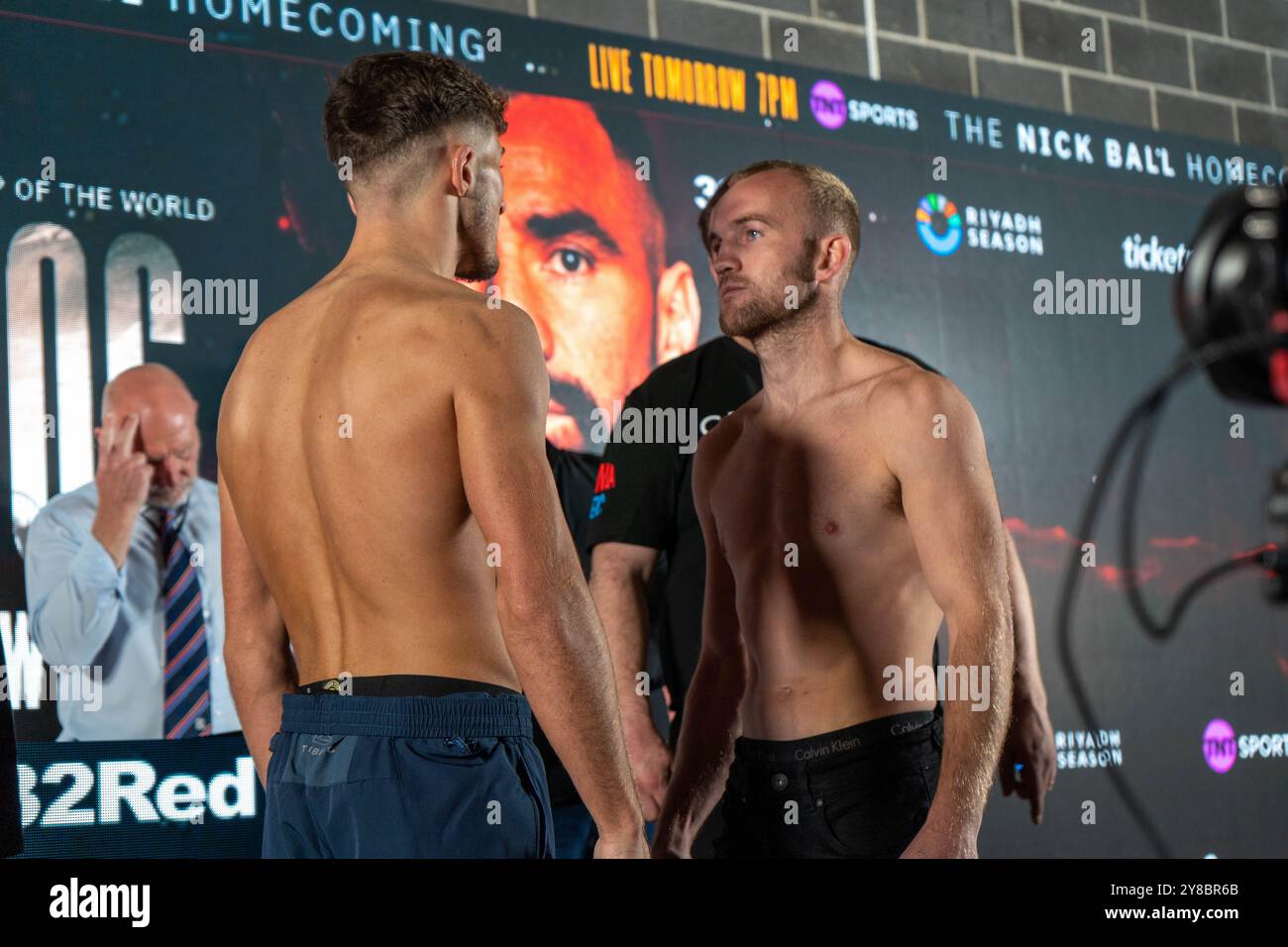 Nick Ball vs Ronnie Rios Weigh Inns - WBA Featherweight Championship of the World - M&S Bank Arena Liverpool - vendredi 6 septembre 2024 Banque D'Images