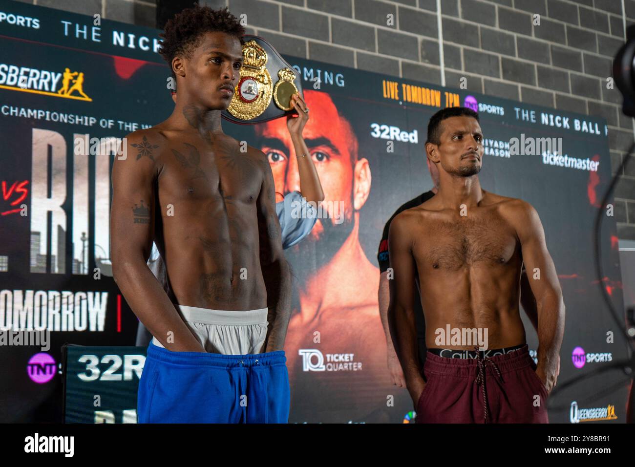 Nick Ball vs Ronnie Rios Weigh Inns - WBA Featherweight Championship of the World - M&S Bank Arena Liverpool - vendredi 6 septembre 2024 Banque D'Images