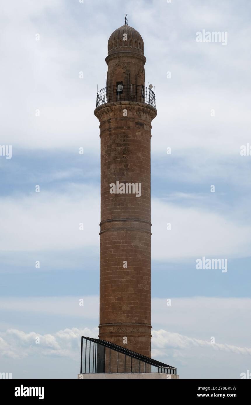 Le Minaret de la Mosquée, symbole de Mardin Banque D'Images