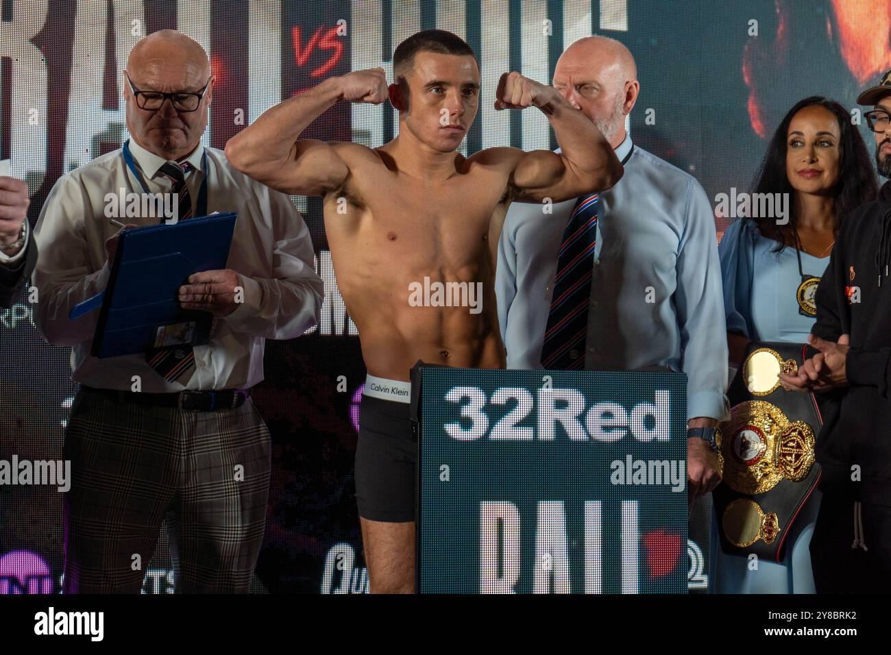 Nick Ball vs Ronnie Rios Weigh Inns - WBA Featherweight Championship of the World - M&S Bank Arena Liverpool - vendredi 6 septembre 2024 Banque D'Images