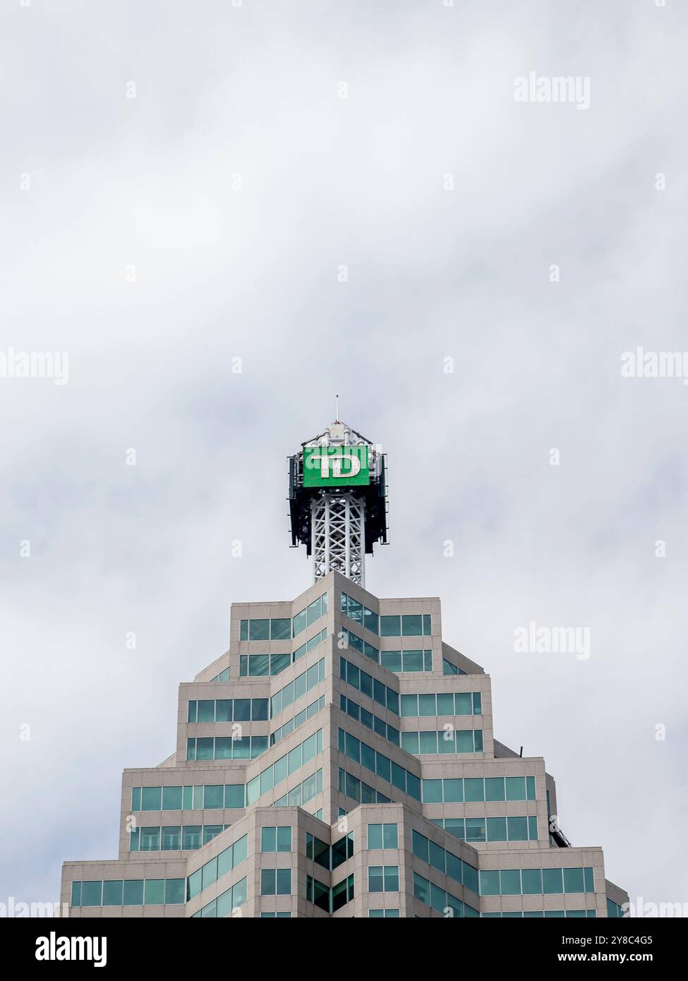 Affiche de la banque TD sur le dessus de l'immeuble au centre-ville de Toronto Banque D'Images