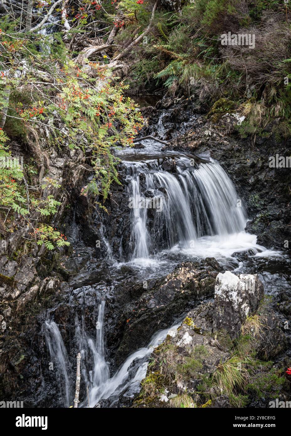 Flowerdale Glen & Waterfall, Gairloch, Wester Ross, Écosse Banque D'Images