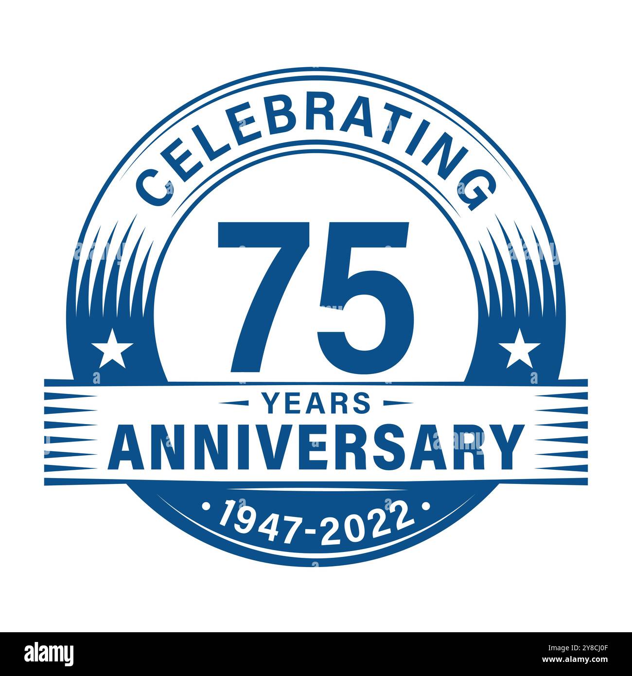 modèle de conception de célébration d'anniversaire de 75 ans. illustrations vectorielles du 75e logo. Illustration de Vecteur