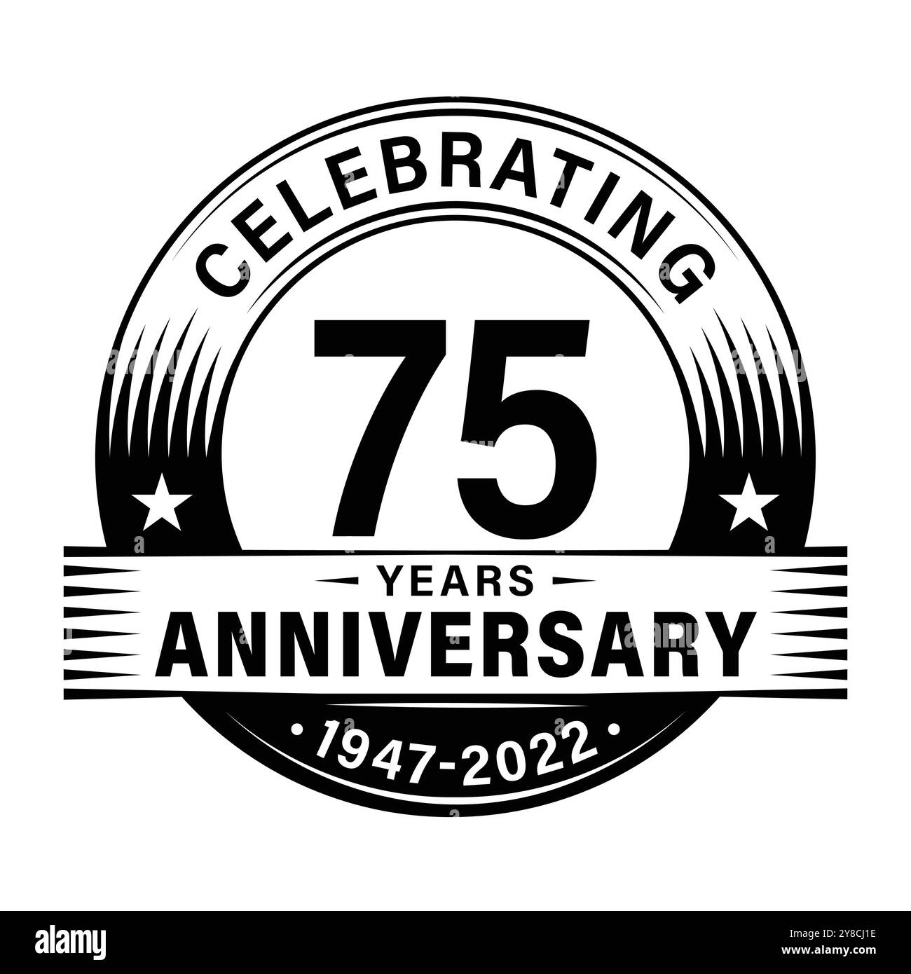 modèle de conception de célébration d'anniversaire de 75 ans. illustrations vectorielles du 75e logo. Illustration de Vecteur