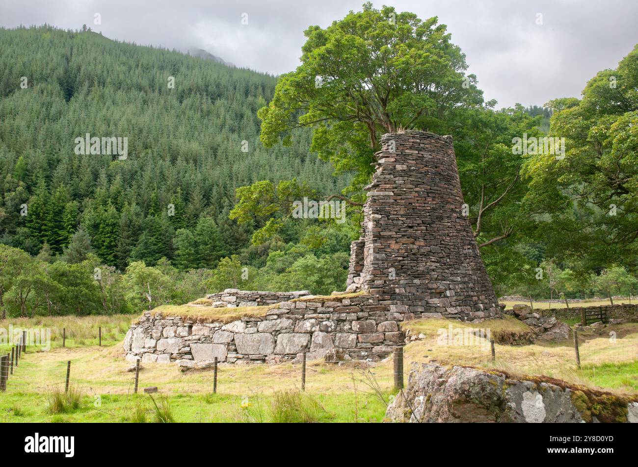 Ruines de la broch Dun Telve, Glen Beag, Ross et Cromarty, Ecosse Banque D'Images