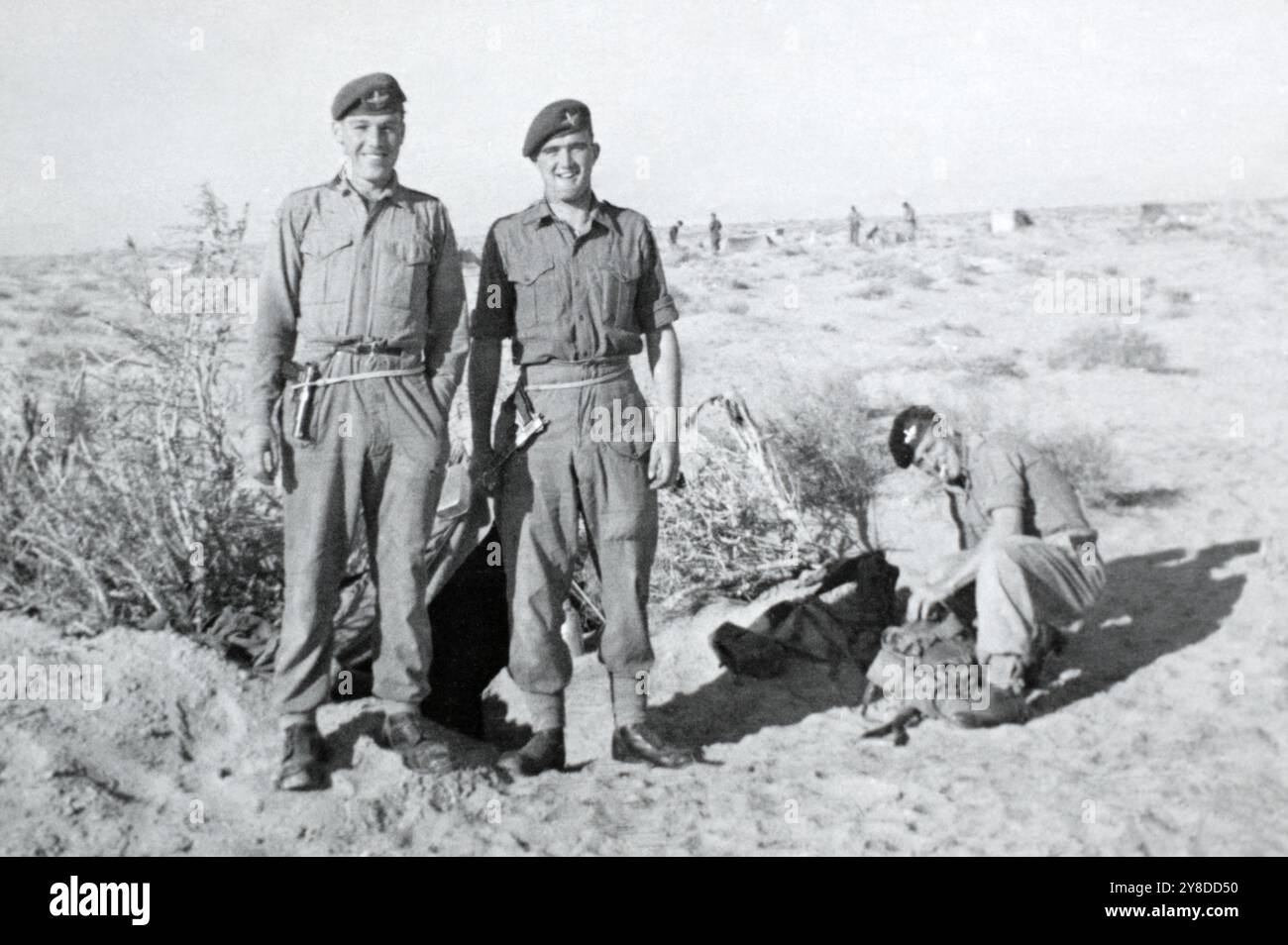 Soldats du Régiment de parachutistes en déploiement en Palestine mandataire, v. 1945-1948. Banque D'Images