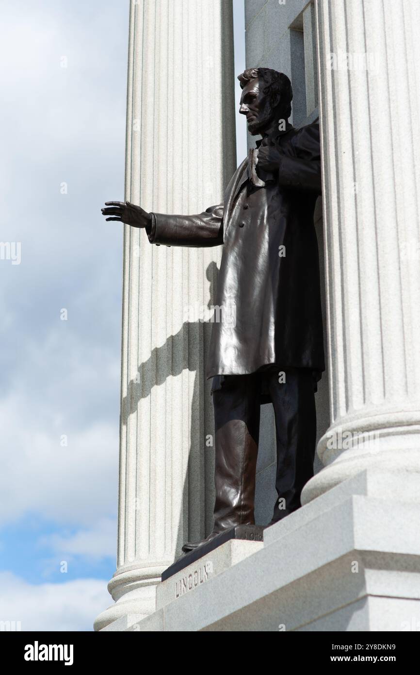Statue d'Abraham Lincoln - Pennsylvania Monument - Gettysburg Banque D'Images