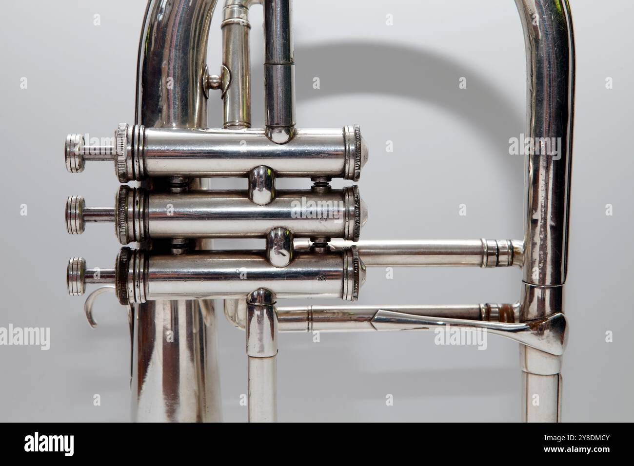 Valves sur un avertisseur Flugal vintage Banque D'Images