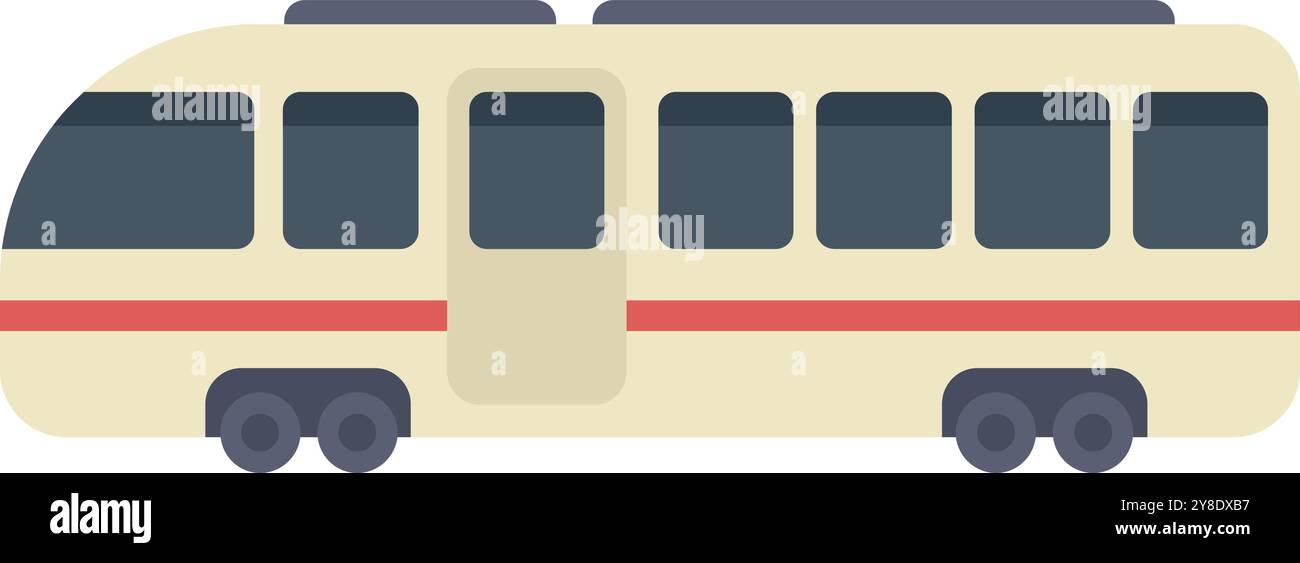 Cette illustration vectorielle présente un tramway moderne, offrant un mode de transport rapide et pratique dans les environnements urbains Illustration de Vecteur