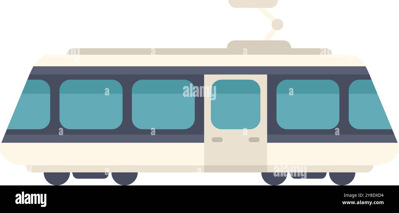 Le tramway ou le train moderne offre les transports en commun dans une ville Illustration de Vecteur