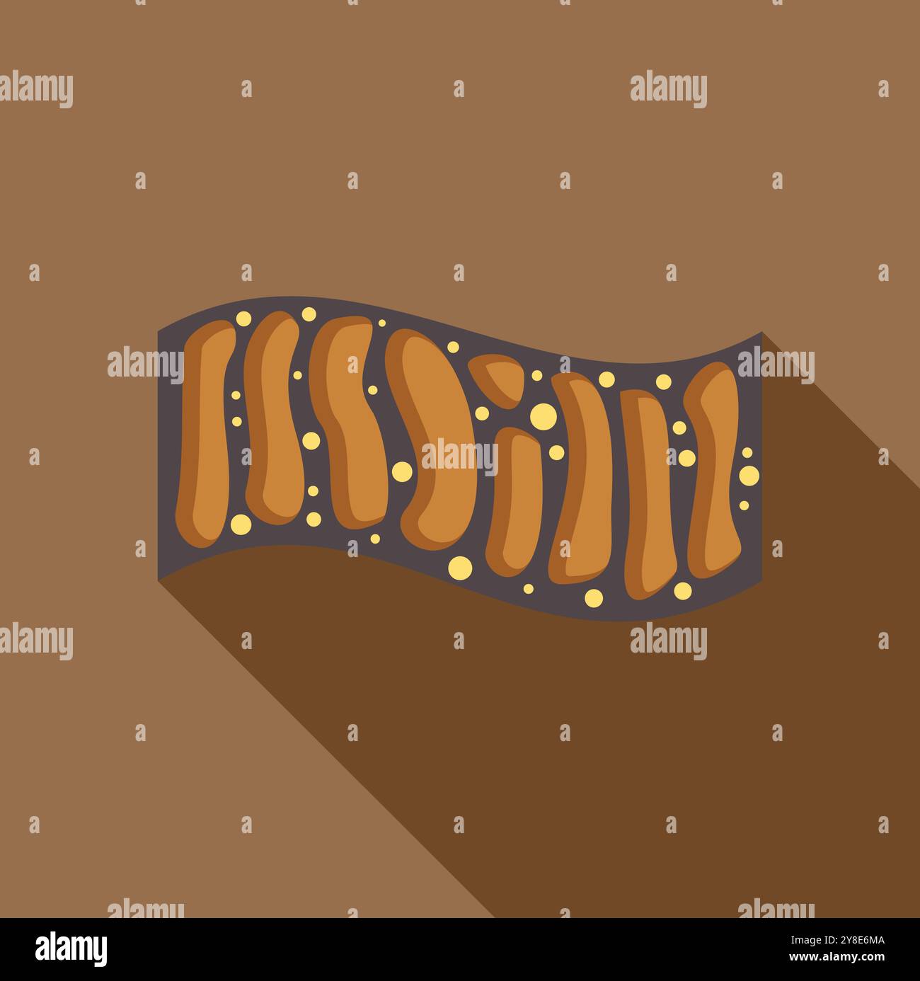 Illustration du réticulum endoplasmique avec ribosomes produisant des protéines pour diverses fonctions cellulaires Illustration de Vecteur