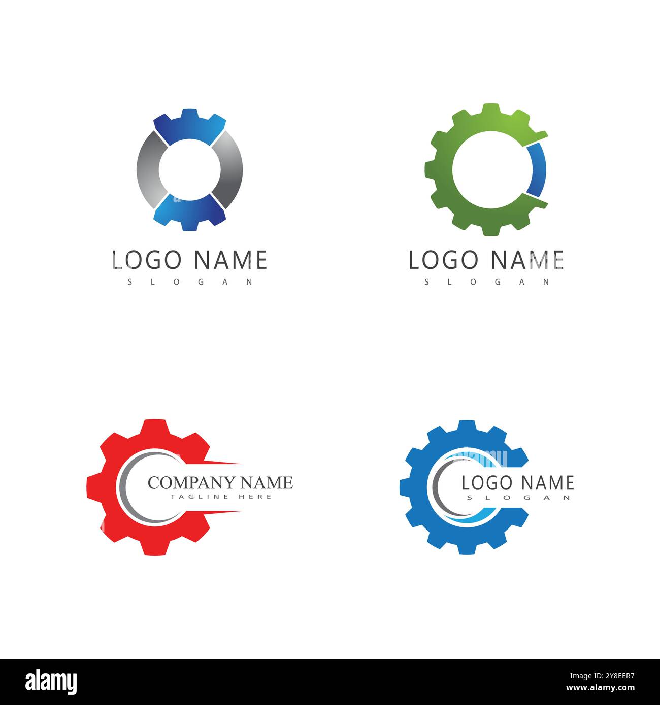 Conception de symbole de modèle vectoriel de logo Gear Illustration de Vecteur