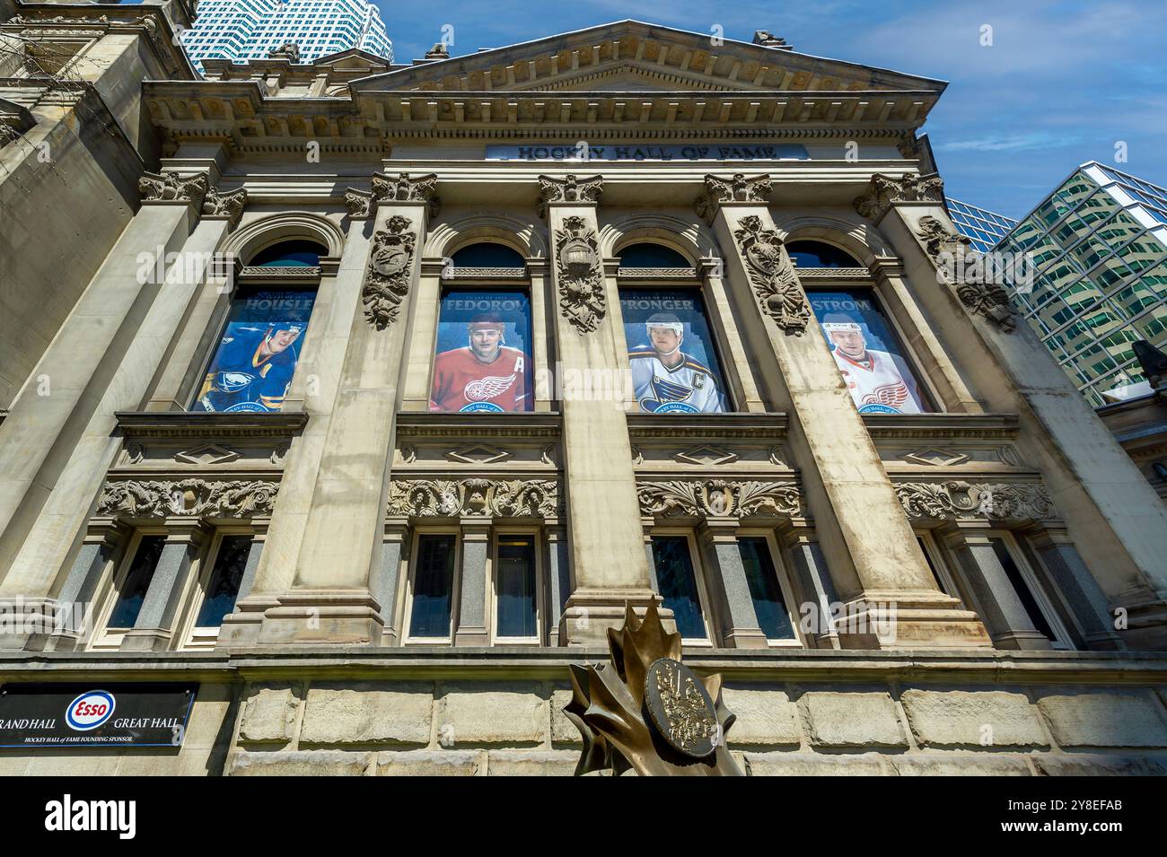 La façade du Temple de la renommée du hockey Canada à Toronto, Ontario Banque D'Images