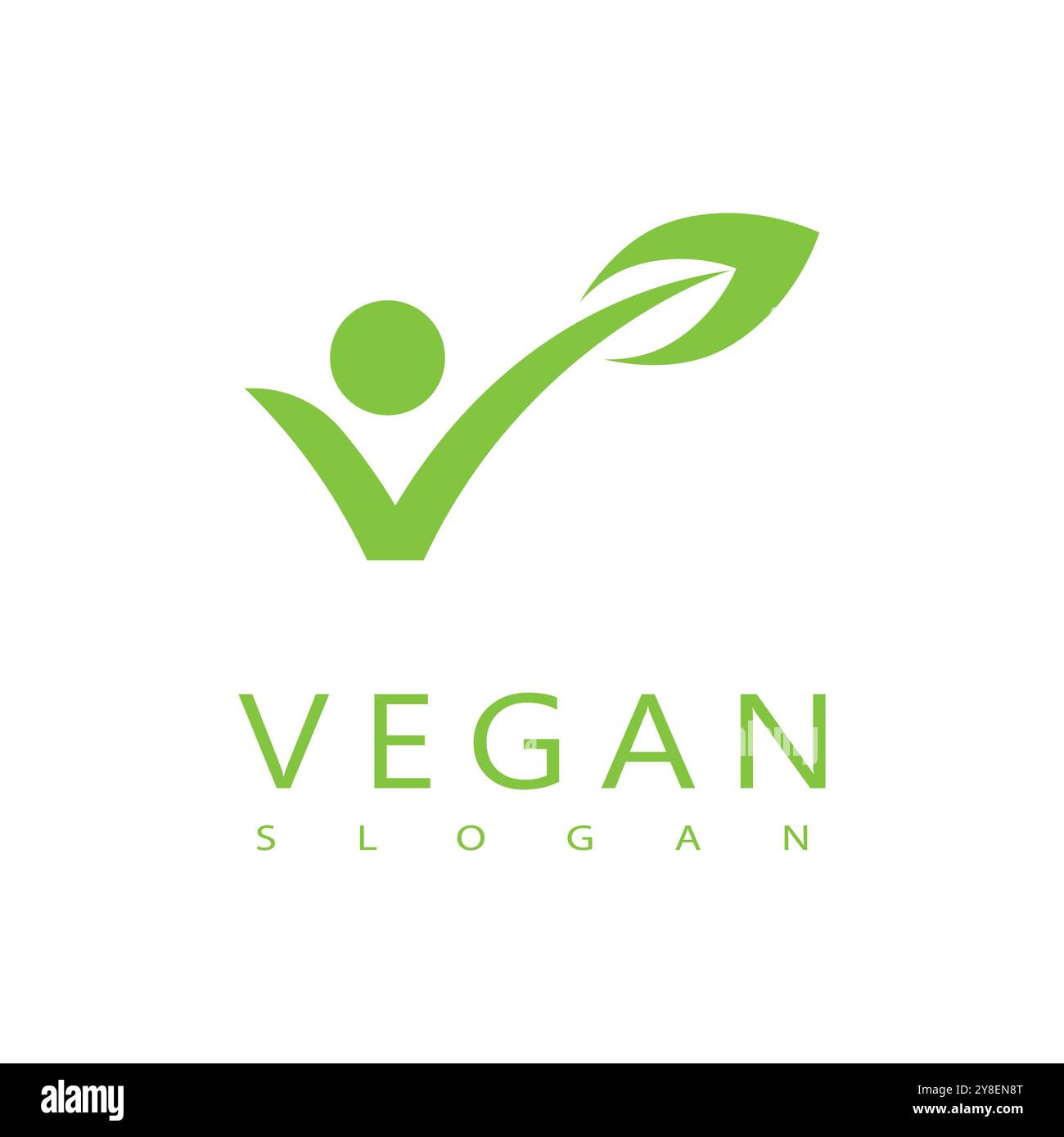 Conception de symbole de modèle vectoriel de logo vegan Illustration de Vecteur