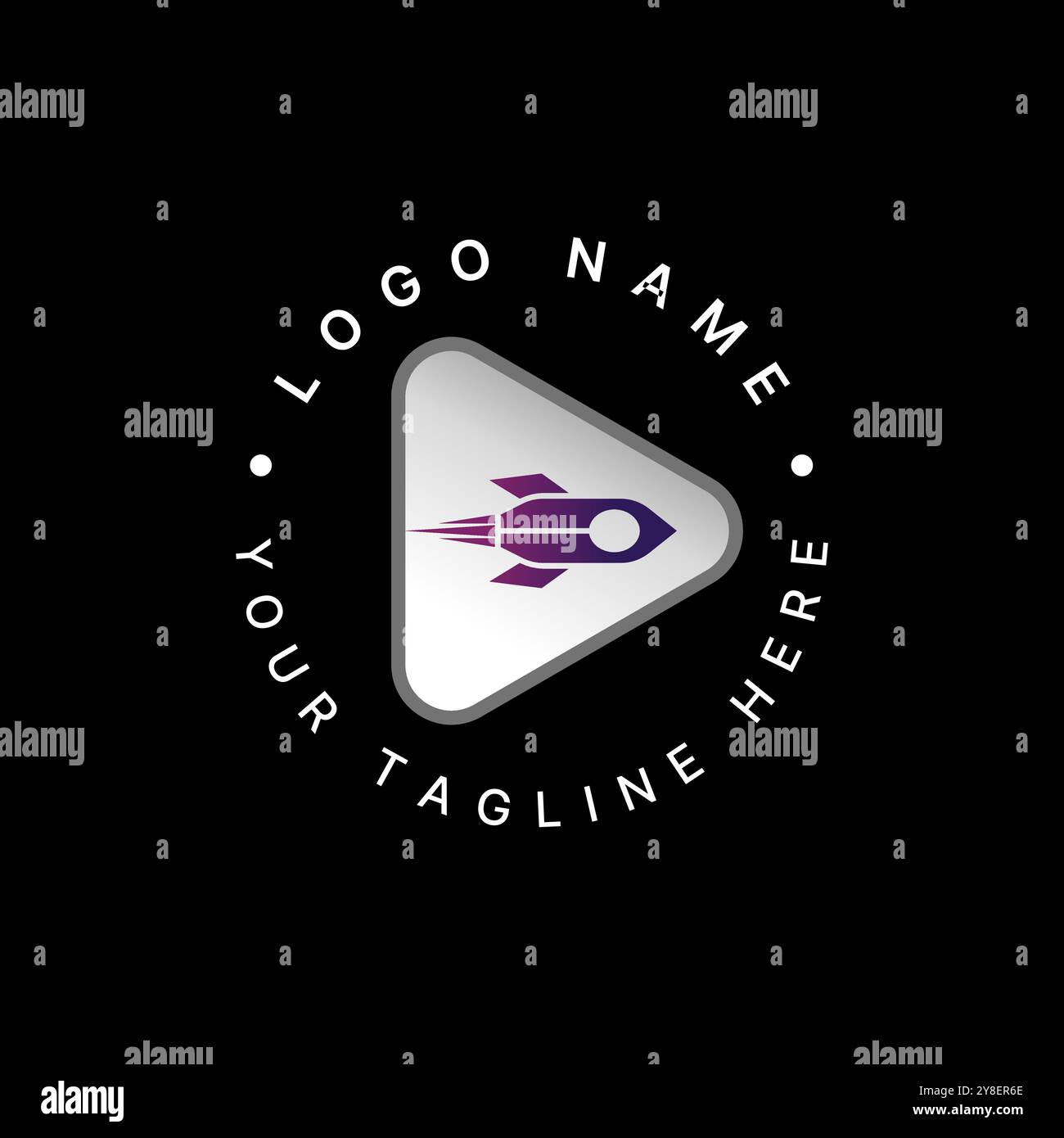 Conception de logo concept graphique abstrait créatif vecteur premium stock triangle rapide fusée comète spatiale technologie liée au projet de galaxie mission Explore Illustration de Vecteur