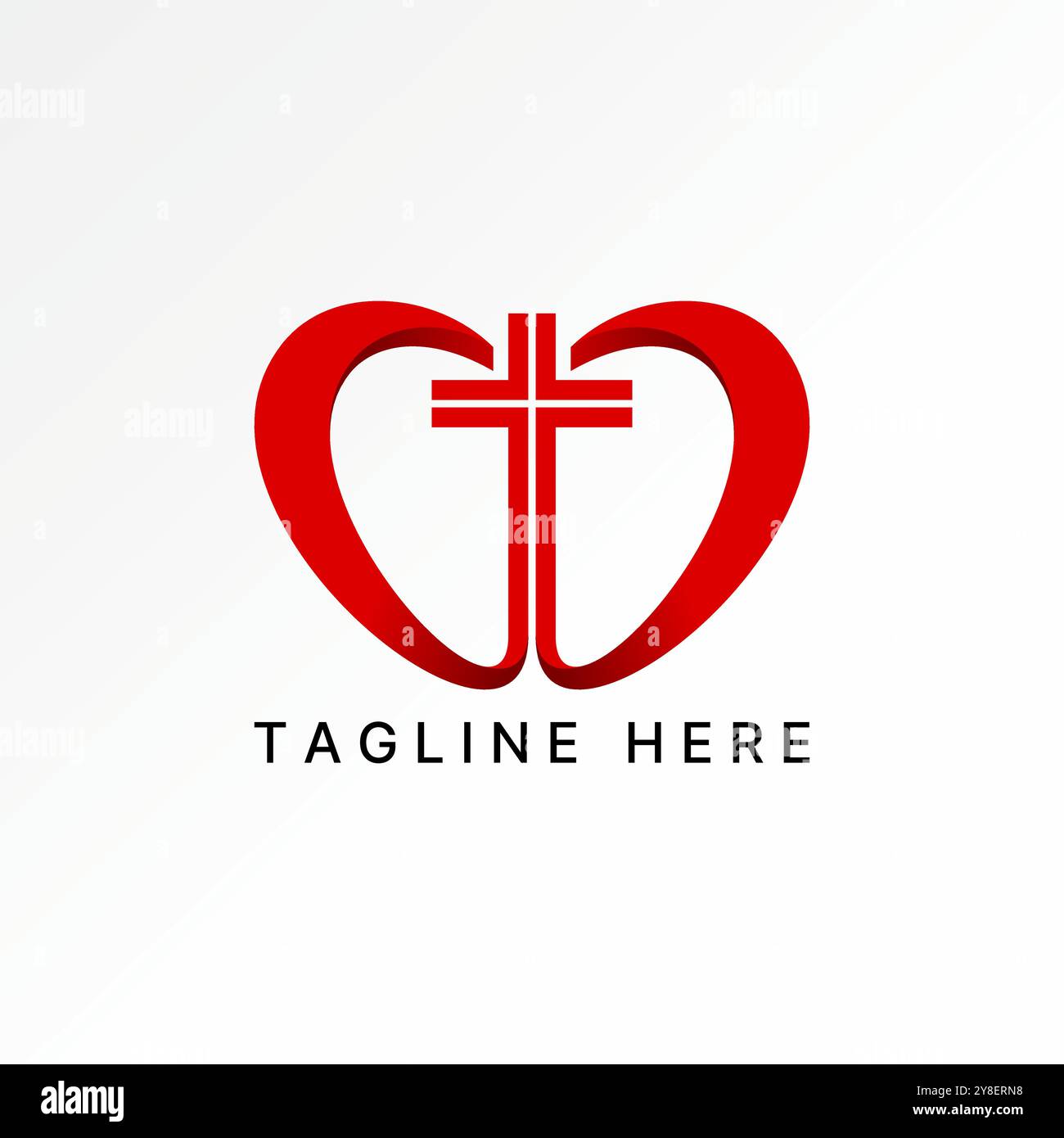 Conception de logo concept graphique abstrait créatif premium vecteur stock symbole d'amour christian Church lord Messie. Lié à l'organisation baptiste de religion Illustration de Vecteur